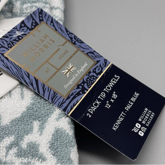 6 Pc William Morris KENNETT Pale Blue Floral Vines Bath Hand Tip Towel Set NEW - Picture 11 of 13